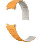 Resim Mobilefix Galaxy Uyumlu Watch 5 Pro 45mm Krd-111 20mm Çizgili Desenli Silikon Kordon-turuncu 