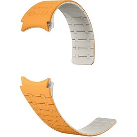 Resim Mobilefix Galaxy Uyumlu Watch 5 Pro 45mm Krd-111 20mm Çizgili Desenli Silikon Kordon-turuncu 
