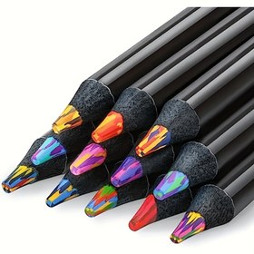 Resim 10 Gökkuşağı Gradyan Sihirli Kalemler - Yaratıcı Yazma ve Sanat Malzemeleri için Canlı ve Renkli Doodle Kalemleri, Yıkanabilir Doğal Mineral Mürekkep, Ahşap ve Kağıt İçin İdeal, Sanat Malzemeleri | Canlı Kalemler | Yıkanabilir Mürekkep 