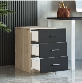 Resim Robin Home Verona C Ofis 3' lü Keson Meşe - Siyah 