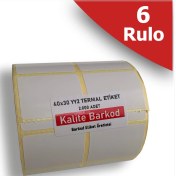 Resim 40X30 Yanyana 2 Li Termal Etiket | 6 Rulo Barkod Etiketi 