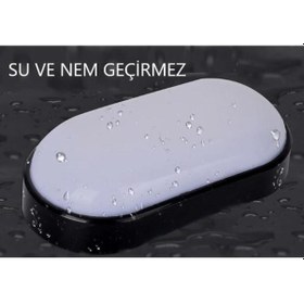 Resim Horoz Aydos 15w Oval Siyah Led Nem Su Geçirmez Banyo Bahçe Modern Tavan Lambası Beyaz Işık Siyah 