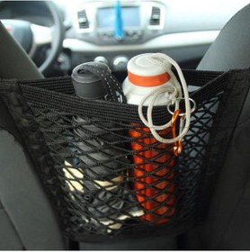 Resim Oto Koltuk Arası File Ahtapot Ağ Düzenleyici Araç İçi Organizer Tek Cepli 30x28cm Siyah 