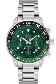 Resim Nacar SAFİR CAM SPOR GÜMÜŞ ERKEK KOL SAATİ NC37-294238NB-ANM 