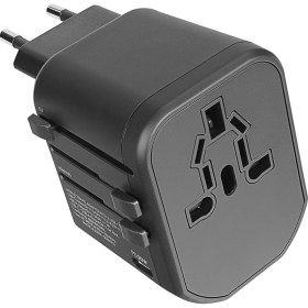 Resim S-Link SL-WL20PD 2*usb 2.4A + Pd 20W Yedek Akım Sigortalı 100-240V Universal Çevirici Priz Adaptör 