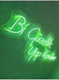 Resim Bi Güzellik Yap Kendine Neon Yazı Neon Tabela Dekoratif Aydınlatma(100X50Cm), bigüzelyeşilravenneonm 