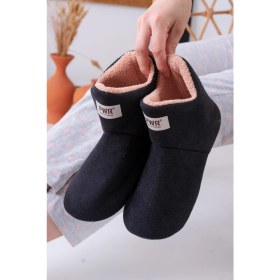 Resim Slipcat Unisex Içi Yünlü Ev Pandufu Ev Botu Ev Ayakkabısı 