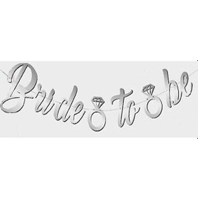 Resim 180cm Gümüş Bride To Be Banner Süs Bekarlığa Veda Parti Konsept Süsü 