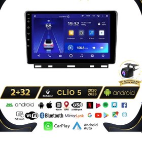 Resim Clio 5 2020-2023 Model 2+32gb Android 13 Kablosuz Carplay Naviga 