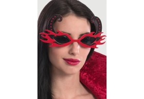 Resim Kuzgun Ticaret Siyah Boynuzlu Kırmızı Renk Alevli Parti Gözlüğü 21X10 cm - Lisinya 