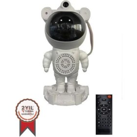 Resim Torima Astronot Bluetooth Hoparlör Müzik Çalarlı Kumandalı Gece Lambası LW-66 Beyaz 