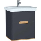 Resim Vitra Sento Lavabo Dolabı 65 Cm Çift Çekmeceli Mat Antrasit 60834 Antrasit 