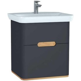 Resim Vitra Sento Lavabo Dolabı 65 Cm Çift Çekmeceli Mat Antrasit 60834 Antrasit 