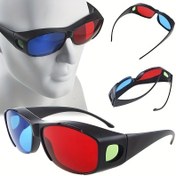 Resim 1 adet Kırmızı ve Mavi 3D Gözlük Siyah Çerçeve ile - TV, Film, DVD ve Parti Kostüm Süsleri için Tam Çerçeveli Tasarım, Dayanıklı Plastik Lensler, Pil Gerektirmez, Kostüm Aksesuarı, Sinema Salonu Dekoru, Modern Gözlük, Yüksek Kaliteli Lensler, Pil Gerektirmez 