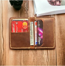 Resim MESACRAFT Hakiki Deri Cüzdan ,unisex Süper Crayz Deri, Ince Model Kredi Kartı & Kartvizitlik, 