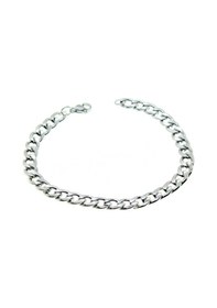Resim Gümüş Renk Cuban Unisex Erkek Metal Beyaz Çelik Zincir Çelik Bileklik- 2800 Çok Renkli 