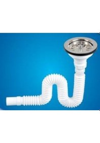 Resim Körüklü Sifon Lüx Çöp Mak Metal Bilyalı - Süzgü Ø 110 Mm - Ø 32 Lik Çıkışlı 