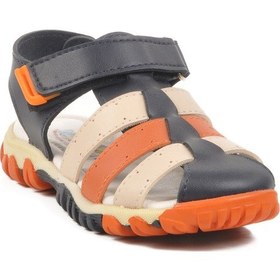 Resim Lacivert Turuncu Cırtlı Erkek Çocuk Spor Sandalet 173101 P Lacivert - Turuncu 