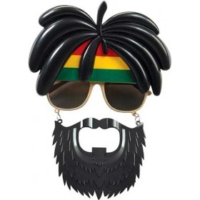 Resim Rasta Peruklu Rasta Sakallı Bob Marley Bıyıklı Parti Gözlüğü 27X18 cm 