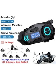 Resim Nettech K09 Bisiklet-motosiklet İnterkom Kulaklık Mikrofon - Siyah 