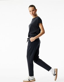 Resim Koton Yüksek Bel Modal Karışımlı Bağcıklı Cepli Jogger Eşofman Altı Siyah 6wak40120nk Siyah 