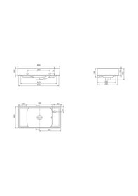 Resim Turkuaz Seramik Cerastyle Sharp Etajer Uyumlu Damlalıklı Lavabo 60 30 CM 