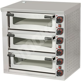 Resim OMAKE Elektrikli Pizza Fırını 3xø39 cm Kapasiteli 3 Katlı 40X40 Manuel 