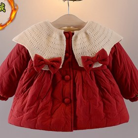 Resim ZOSEYIES Kızlar için Kışlık Fleece Astarlı Uzun Kollu Hırka, Kurdele Detaylı - Sıcak Kırmızı Kışlık Ceket, Sevimli Hayvan ve Tatil Tasarımları, Kızlar için Kışlık Giyim, Tatil Çocuk Giyimleri, Yumuşak Dokulu Giyim, Kalın 
