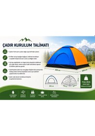 Resim 4-5 Kişilik Manuel Kamp Çadırı Kolay Kurulum Kamp Ve Piknik İçin İdeal Çadır Diğer 