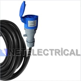 Resim Tekne - Karavan Enerji Besleme Kablosu 21 Metre 3x2.5 Ttr Kalın Kablo | IP44 Kauçuk Düz Fiş + 3X16A Uzatma Priz | 