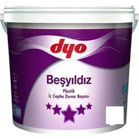 Resim Dyo 10kg Beşyıldız Plastik İç Cephe Duvar Boyası Beyaz 10 KG 