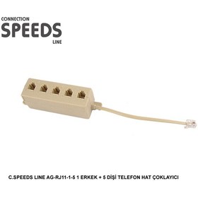 Resim C.Speeds Lıne Ag-Rj11-1-5 1 Erkek + 5 Dişi Telefon Hat Çoklayıcı 