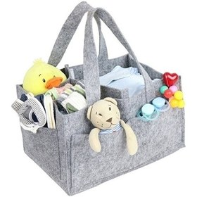 Resim Unyepark Ünyepark Keçe Anne Bebek Bakım Çantası Organizer Keçeden Bebek Çantası Gri 