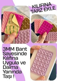 Resim Vakumlu Silikon Telefon Tutucu, Telefon Vantuz, Telefon Ayna Tutucu, Duş, Tiktik video çekim tutucu (Fıstık Yeşil, Tek Taraflı/Yapışkanlı) 