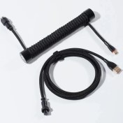 Resim Sarmal Aviator USB To Type-C Mekanik Klavye Uyumlu Oyuncu Kablosu, 1.85M, Siyah 