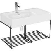 Resim Equal 64084 Lavabo Ünitesi, 80 cm, Raflı, Beyaz 