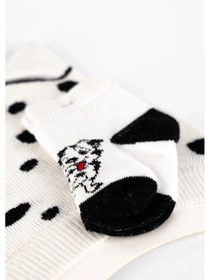 Resim Adisia Unisex Bebek Beyaz Köpek Desenli Yazlık Çorap Şapka Takımı Beyaz 