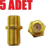 Resim Ata Elektronik 5 Adet Gold Uç F Ara Ef Ara Konnektör Dişi Dişi Birleştirici Uydu Anten Kablo Ekleme Aparatı 5 Adet 