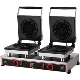 Resim Işıkgaz Sılverınox - Çiftli Çiçek Waffle Makinesi 