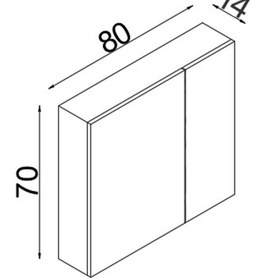 Resim TETA HOME Tokyo 80CM Mdf Banyo Üst Aynalı Dolap 