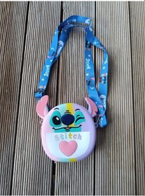 Resim Çanta Silikon Stitch Karakter Figür Stiç Popit Çocuk Ayarlanabilir İp Askı Omuz Çantası Gökkuşağı 