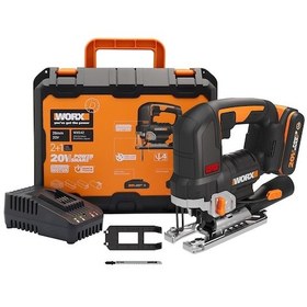 Resim Worx WX542 20Volt Tek Akülü Profesyonel Kömürsüz Şarjlı Dekupaj Testere 