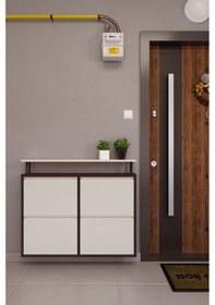 Resim Ceha Tablalı 4'lü Metal Ayakkabılık - Kahverengi Krem K.AYK-2.4 /J/P8317-P1013 