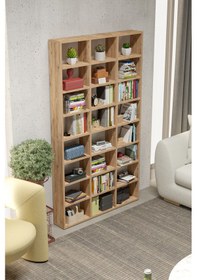 Resim Çok Raflı Kitaplık Kütüphane Raflı Dekoratif Kitaplık Geniş Kitaplık Beyaz 