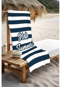 Resim Dijital Baskı Plaj Deniz Havlusu Hello Summer Desenli Peştamal Hvl0098 Renkli 