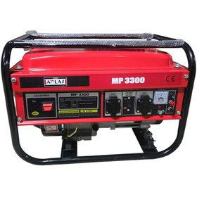 Resim Atlas Benzinli Jeneratör 3,5 kva İpli Çalıştırma-Kırmızı,Bakır Sargı 