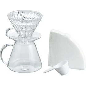 Resim V60 02 Cam Demleme Seti - Filtre Kâğıdı ve Ölçü Kaşığı ile 