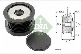 Resim INA 535025910 | Alternatör Kasnağı 05-Focus-Fiesta-Fusion-Cmax-Ma.3-S40-V50 1.6 TDCI 16-Egea-500 1.6-2.0Mjt 