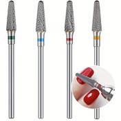 Resim 4 ADET/LOT Tungsten Karbür Tırnak Parlatma Uçları, Tırnak Matkap Uçları, Tırnak Parlatma Temizleme Fırçası, Akrilik Jel İçin Pedikür Çıkarıcı, Tırnak Parlatma Araçları, Tırnak Sanatı Pedikür Manikür Araçları 