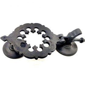 Resim Antika Tarz Dekoratif Pirinç Osmanlı Kapı Tokmağı, Taktak - 265x75mm, Oksit 